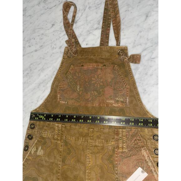 Anthropologie Pilcro Denim The Wanderer Overall 29 New Brownish Flora - Picture 8 of 11